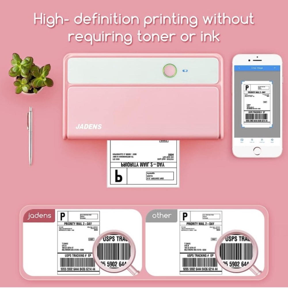 Pink Bluetooth printer